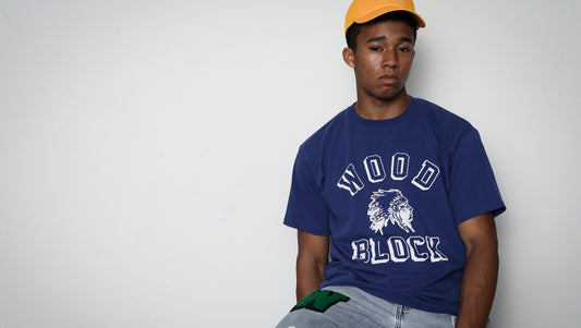 WOODBLOCK CHIEF HEAD COLLEGE LOGO TEE RELEASE.