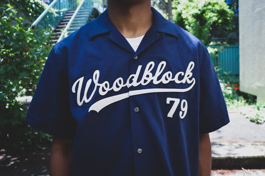 WOODBLOCK S/S OPEN COLLAR SHIRT WITH FELT PATCHES Release.