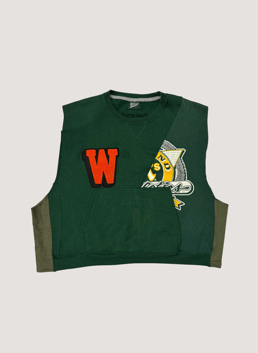 WOODBLOCK x Ichiryu made W PATCHED CUSTOMIZED SWEAT VEST A (WB-25SS-002)