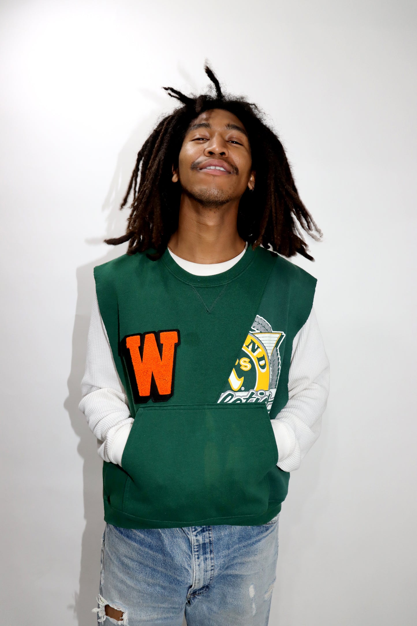 WOODBLOCK x Ichiryu made W PATCHED CUSTOMIZED SWEAT VEST A (WB-25SS-002)