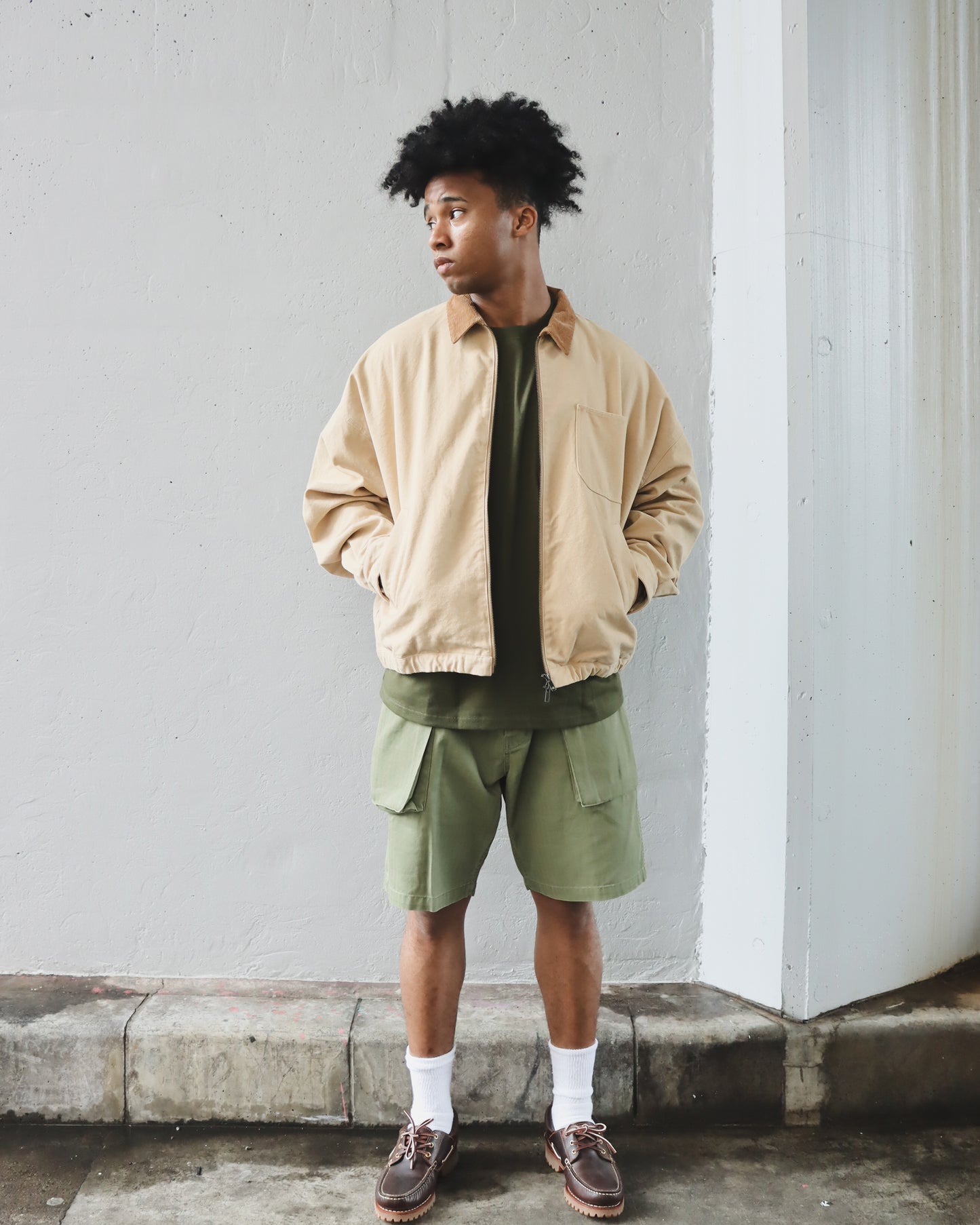 WOODBLOCK x TSUYOSHI YAMANAKA POCKET T-SHIRT OLIVE (WB-26SS-024)