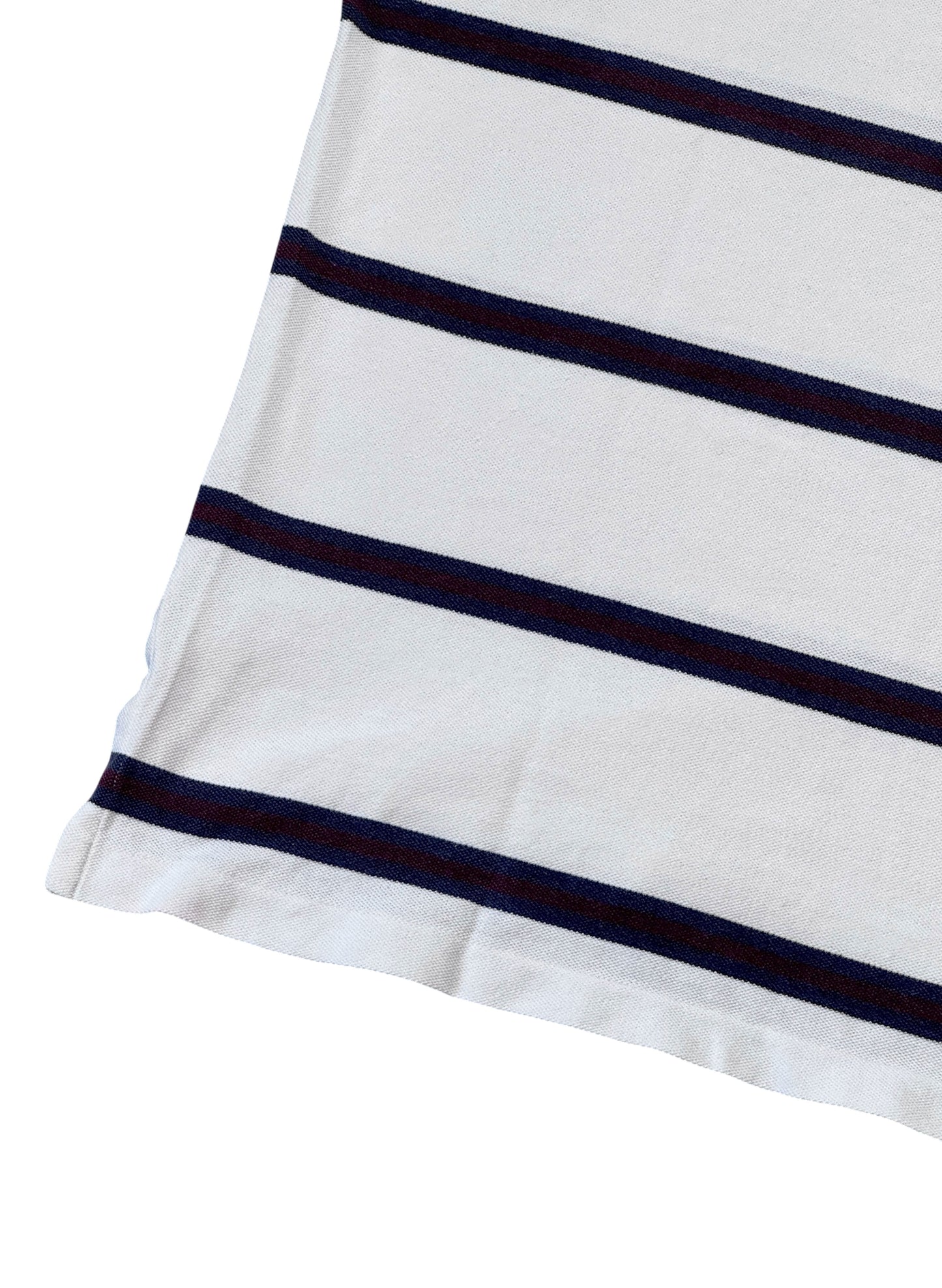 (SUP-700) Polo Ralph Lauren BORDER POLO SHIRT - WHITE/BURGUNDY/NAVY