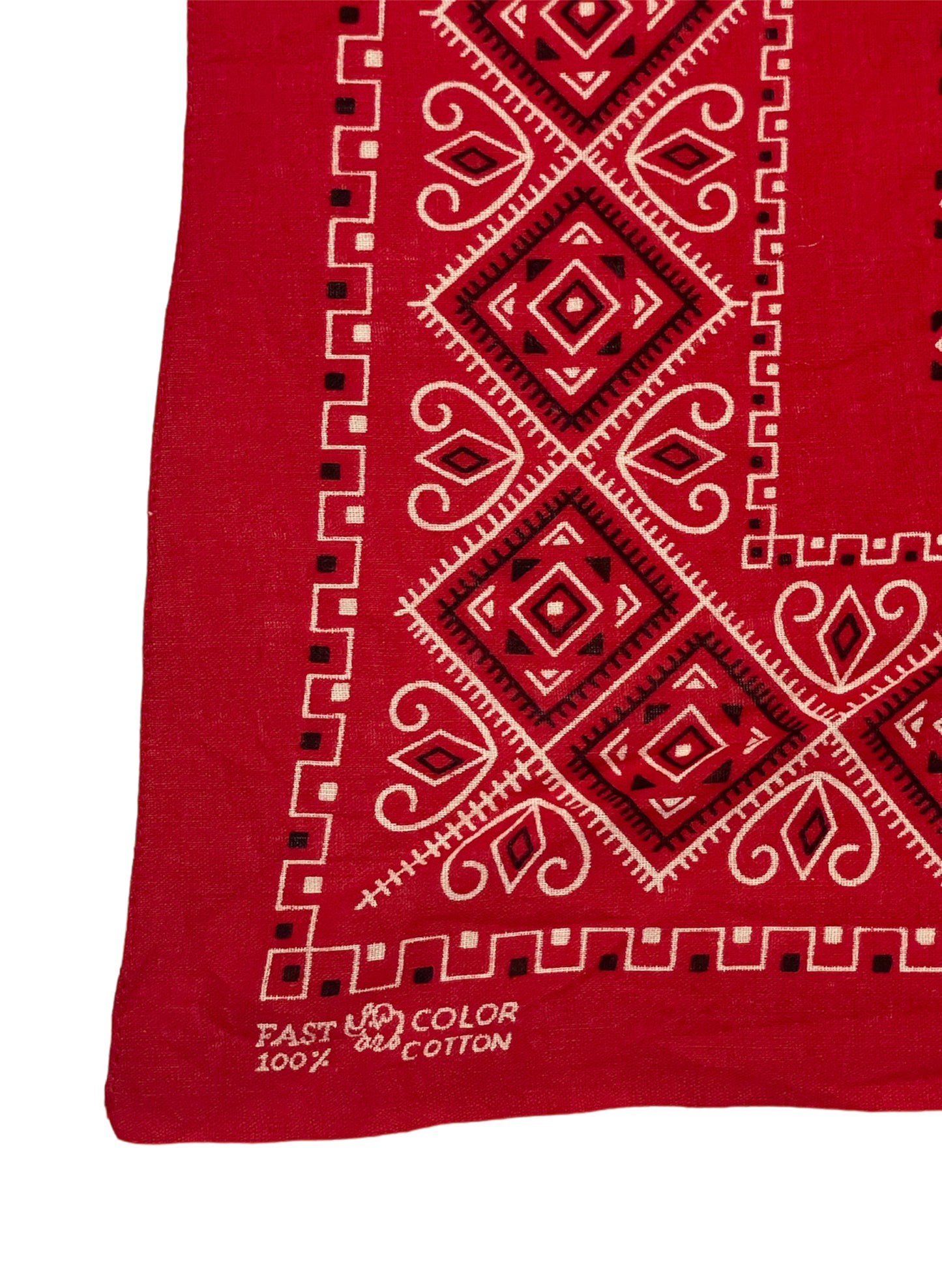 (UD-146) 60's VINTAGE BANDANA ELEPHANT BRAND RED