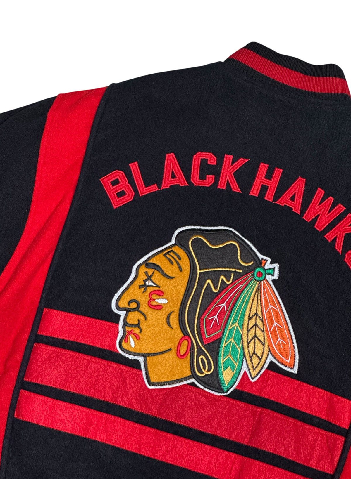 (SUP-880) NHL CHICAGO BLACKHAWKS MELTON STADIUM JACKET - M