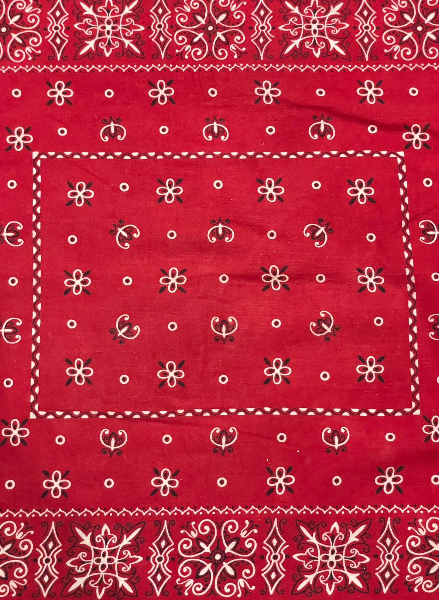 (UD-159) 60's VINTAGE BANDANA ELEPHANT BRAND RED