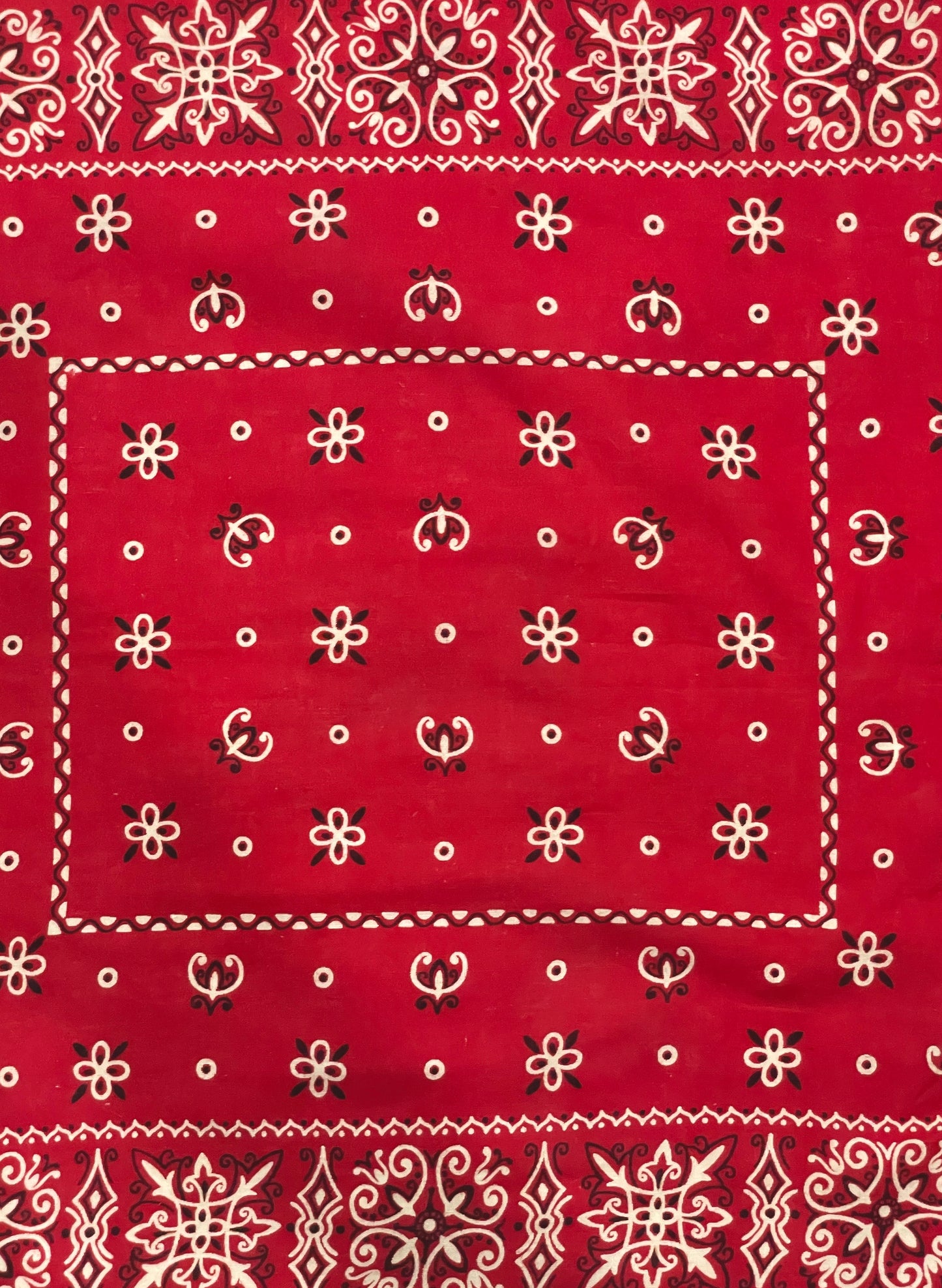 (UD-162) 60's VINTAGE BANDANA ELEPHANT BRAND RED