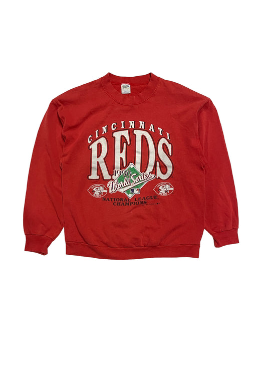 (UD-192) TRENCH CINCINATI REDS CREW NECK SWEAT 90's USA