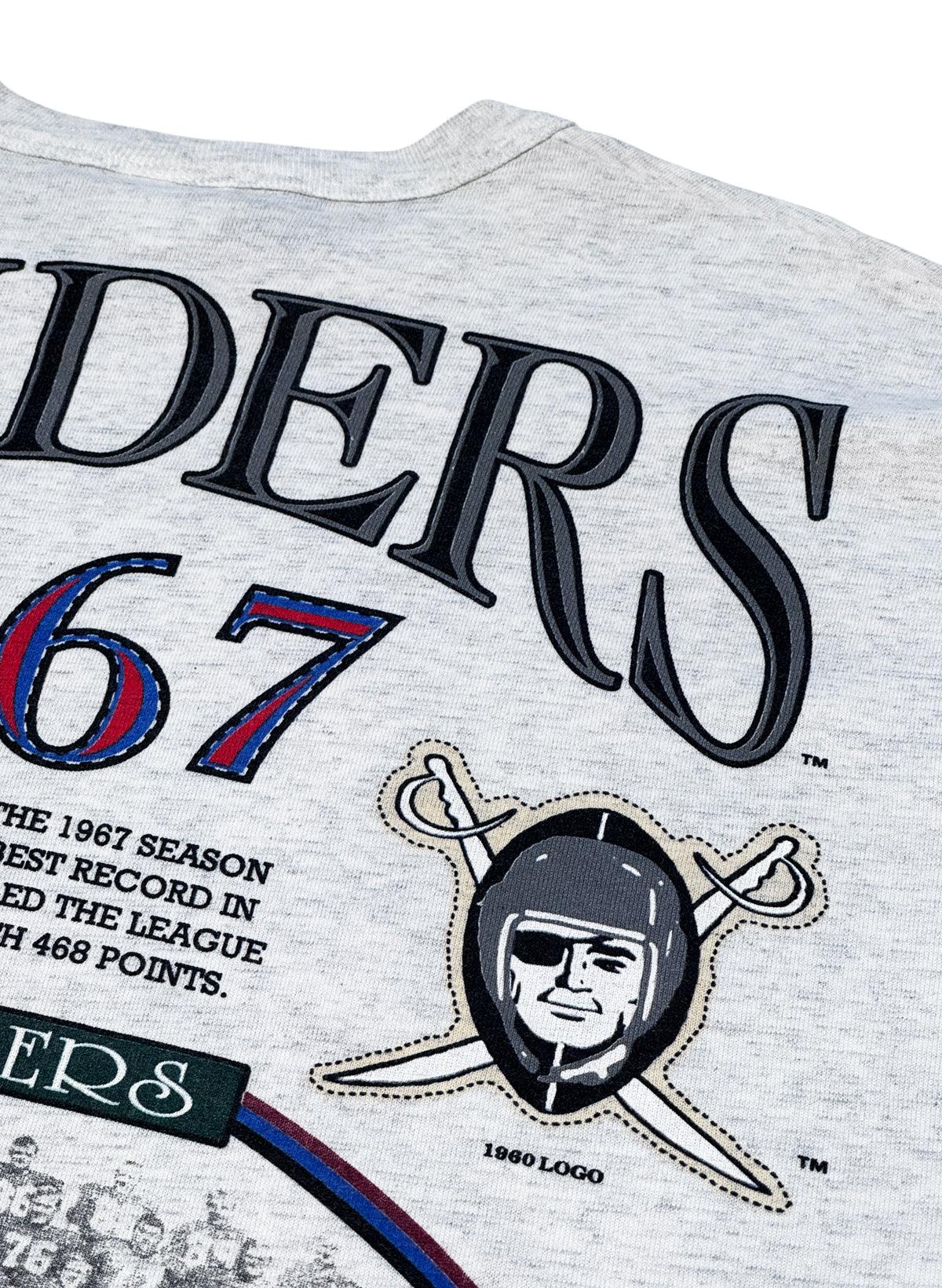 (SUP-857) NFL 1980 "RAIDERS" 3/4 SLEEVE TEE (XL) - MADE IN U.S.A.