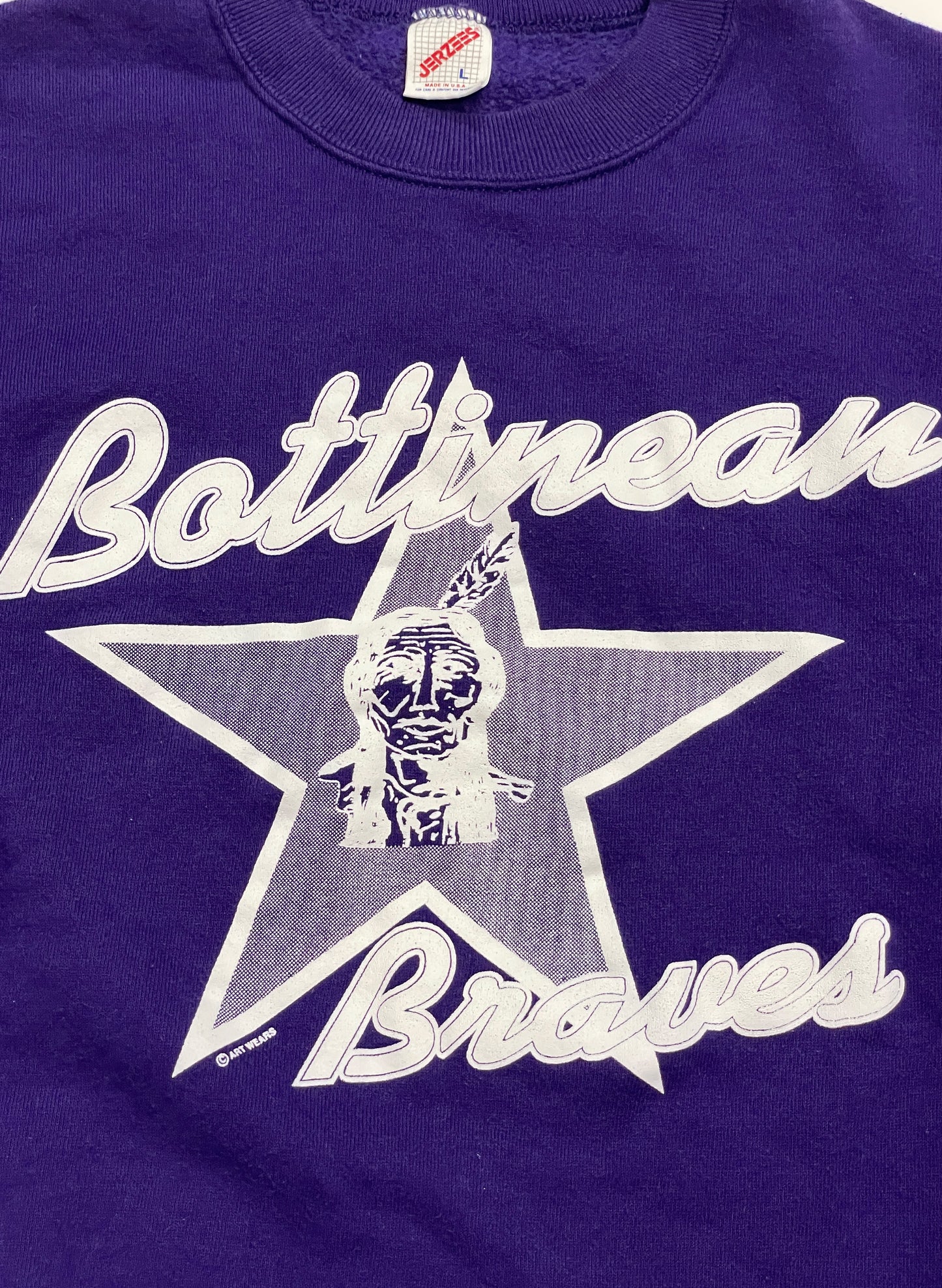 (UD-198) JERZEES BOTTINEAU BRAVES CREW NECK SWEAT 90's USA