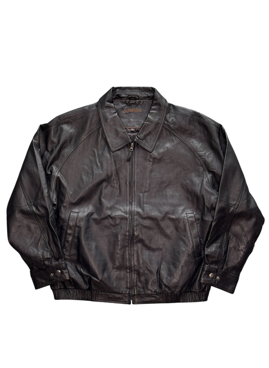 (SUP-525) St.JOHN'S BAY RAGLAN SLEEVE LEATHER ZIP UP JACKET