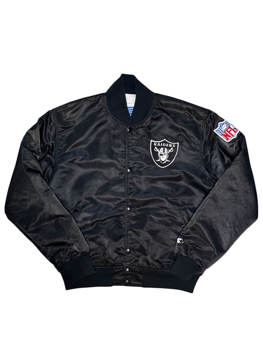 (SUP-855) STARTER NFL "LOS ANGELES" RAIDERS NYLON QUILTING STADIUM JACKET - L - MADE IN U.S.A.