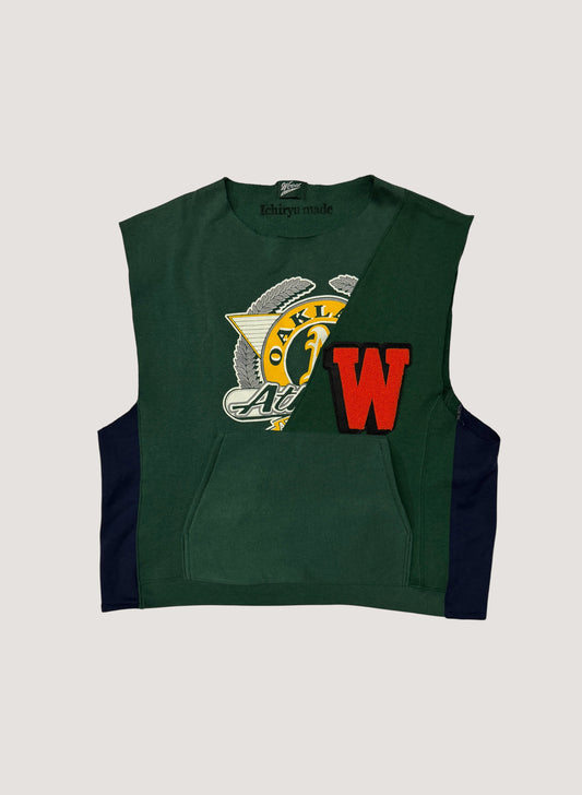 WOODBLOCK x Ichiryu made W PATCHED CUSTOMIZED SWEAT VEST B (WB-25SS-002)