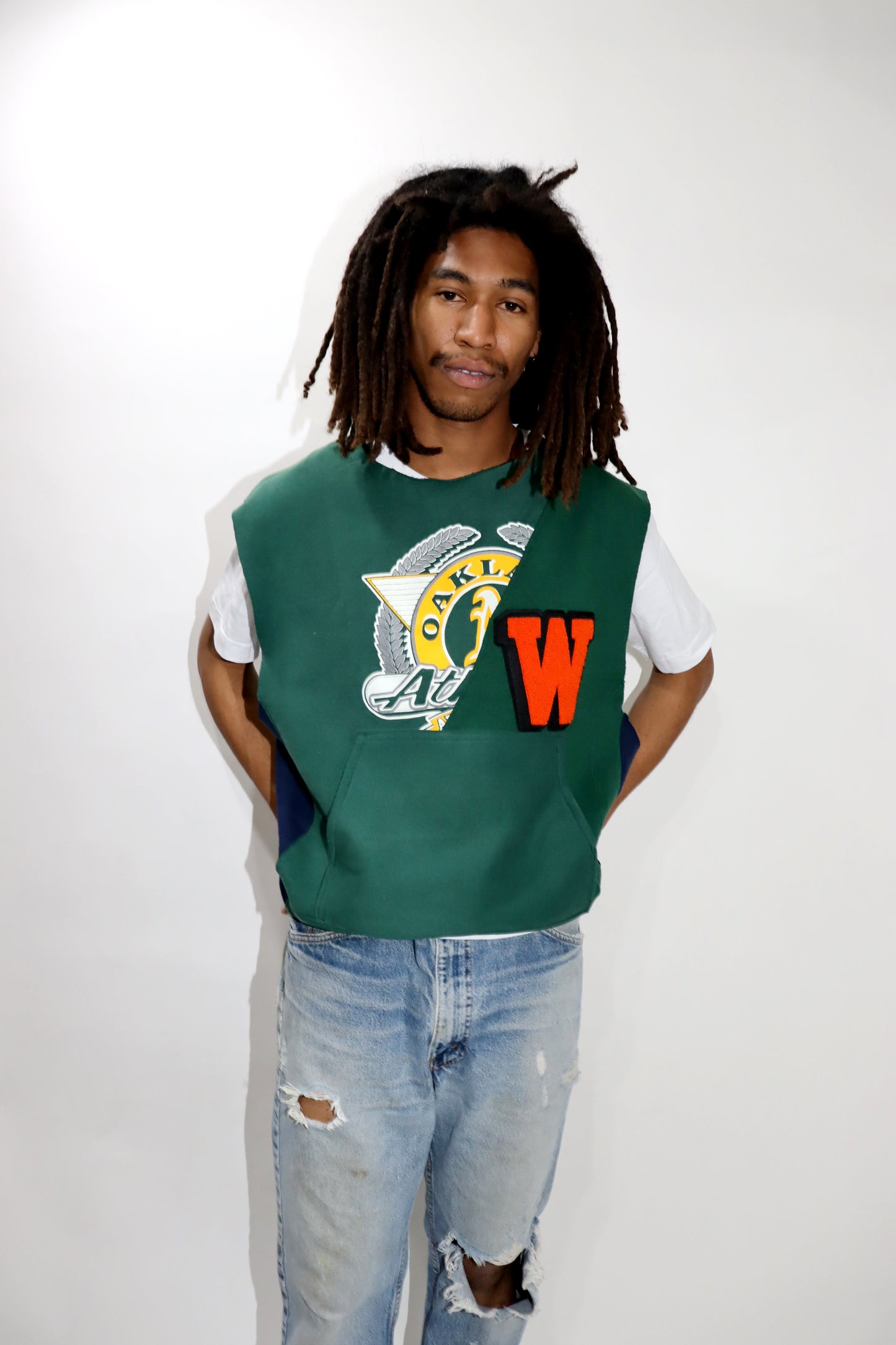 WOODBLOCK x Ichiryu made W PATCHED CUSTOMIZED SWEAT VEST B (WB-25SS-002)