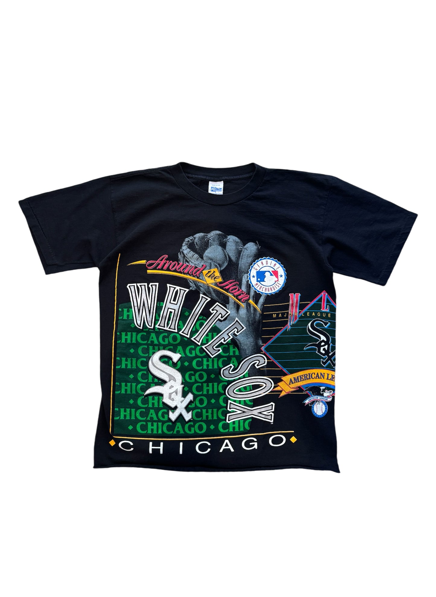 (SUP-203) CHICAGO WHITE SOX "CUT OFF" TEE - MADE IN U.S.A. (L)