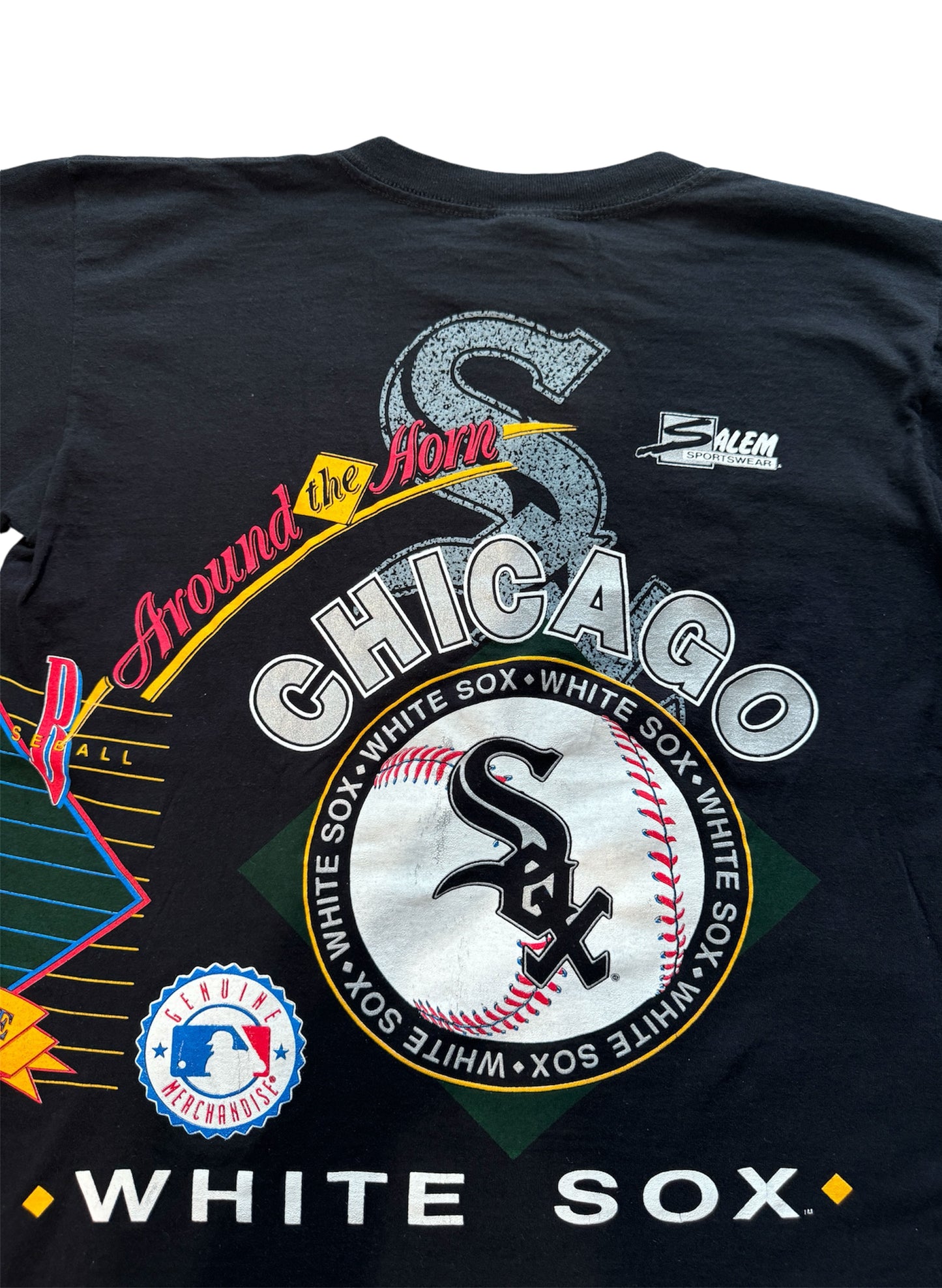 (SUP-203) CHICAGO WHITE SOX "CUT OFF" TEE - MADE IN U.S.A. (L)
