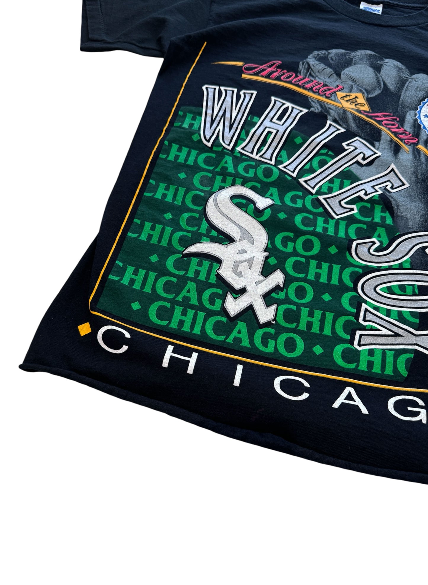 (SUP-203) CHICAGO WHITE SOX "CUT OFF" TEE - MADE IN U.S.A. (L)