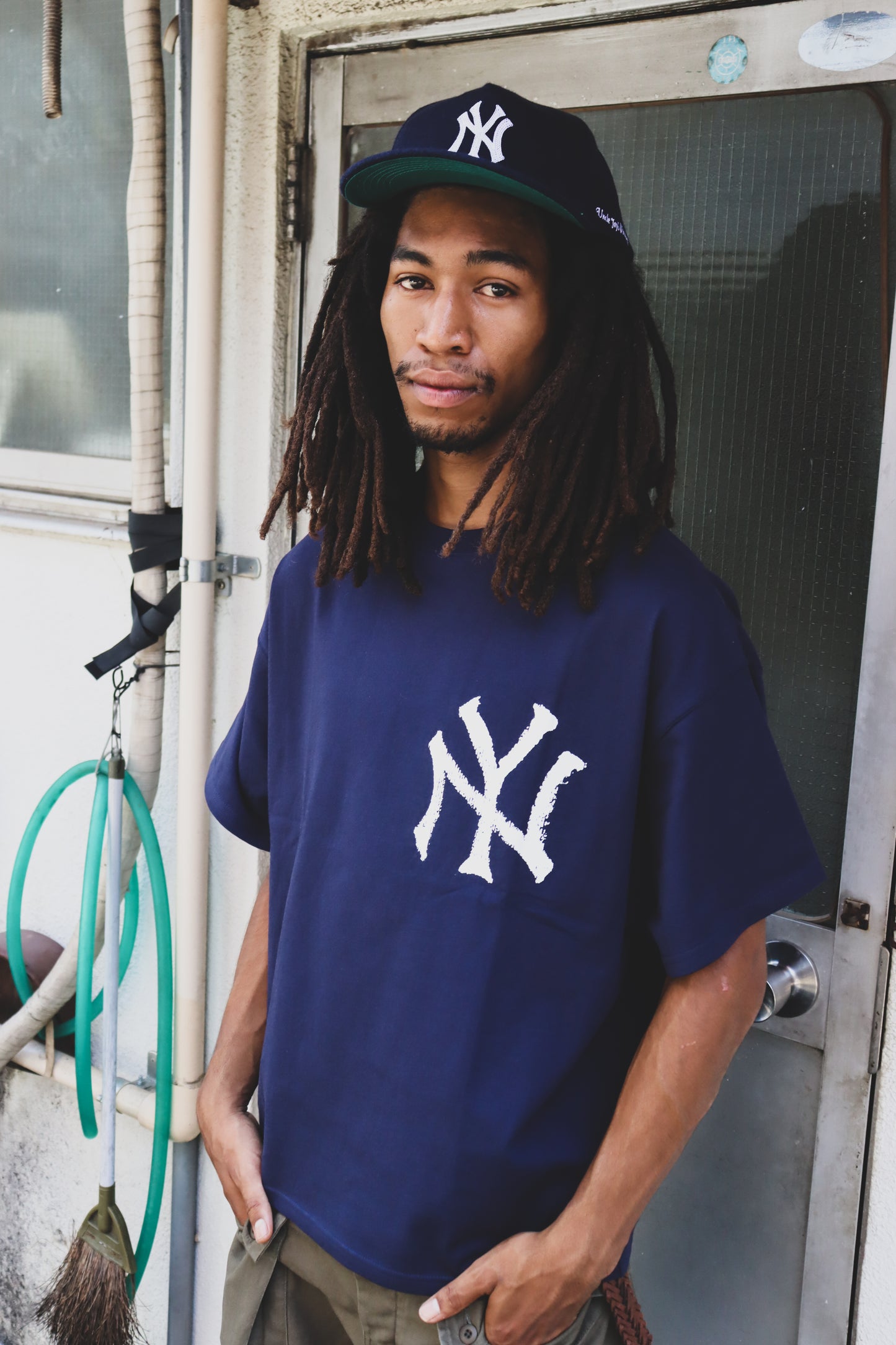 WOODBLOCK x TSUYOSHI YAMANAKA NEW YORK T-SHIRT A NAVY (WB-25SS-022)