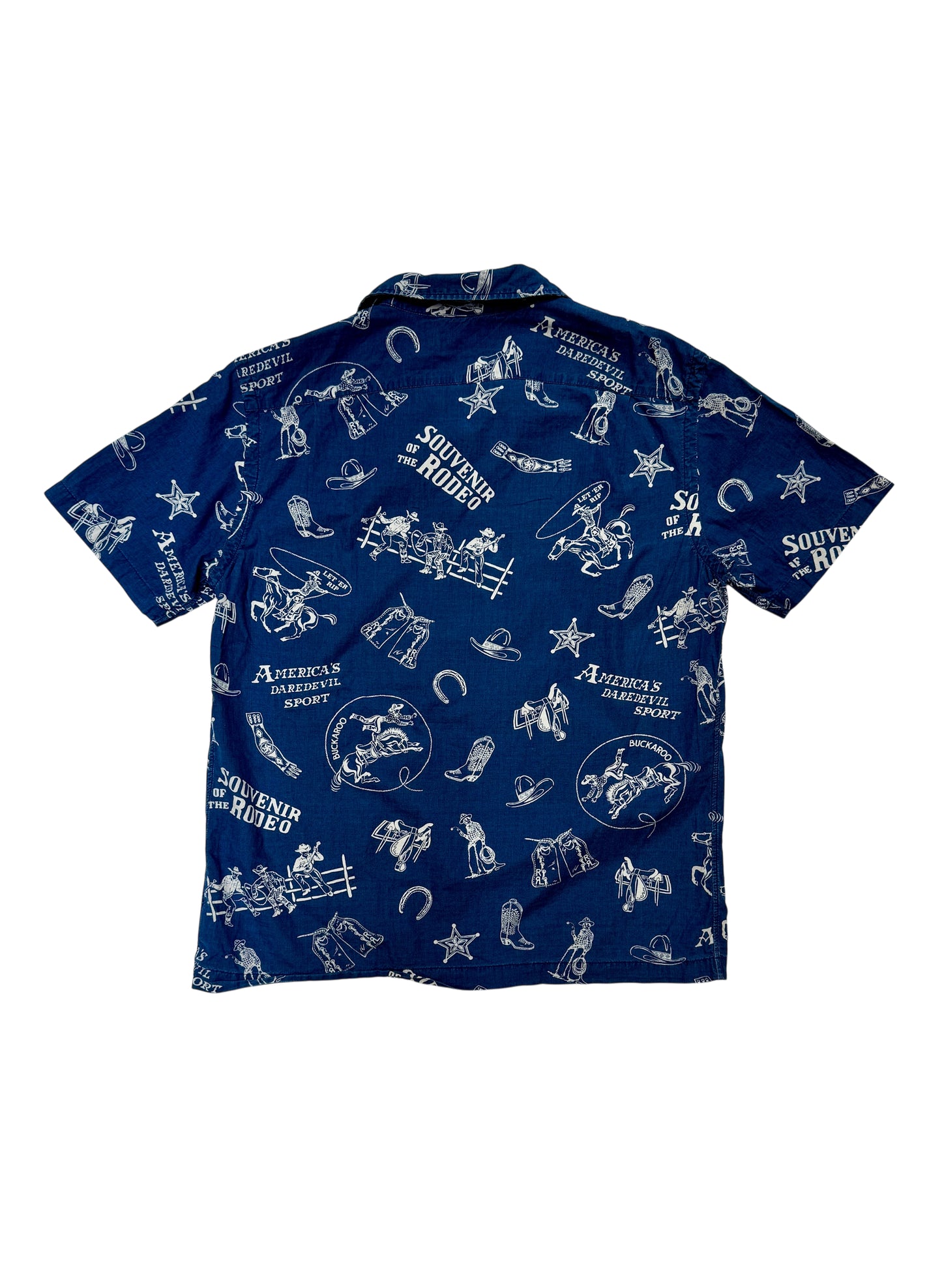 (UD-232) RRL S/S OPEN COLLAR SHIRT
