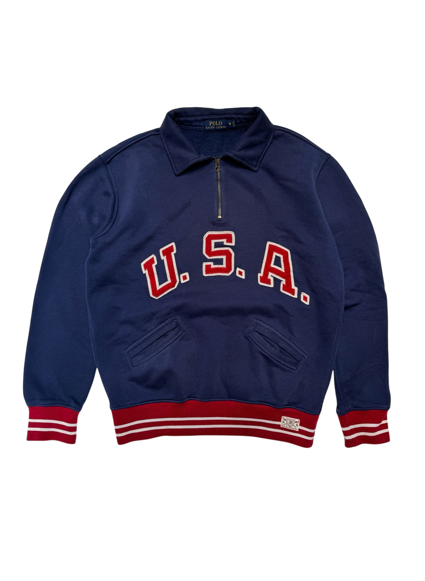(UD-235) POLO RALPH LAUREN H.ZIP USA SWEAT