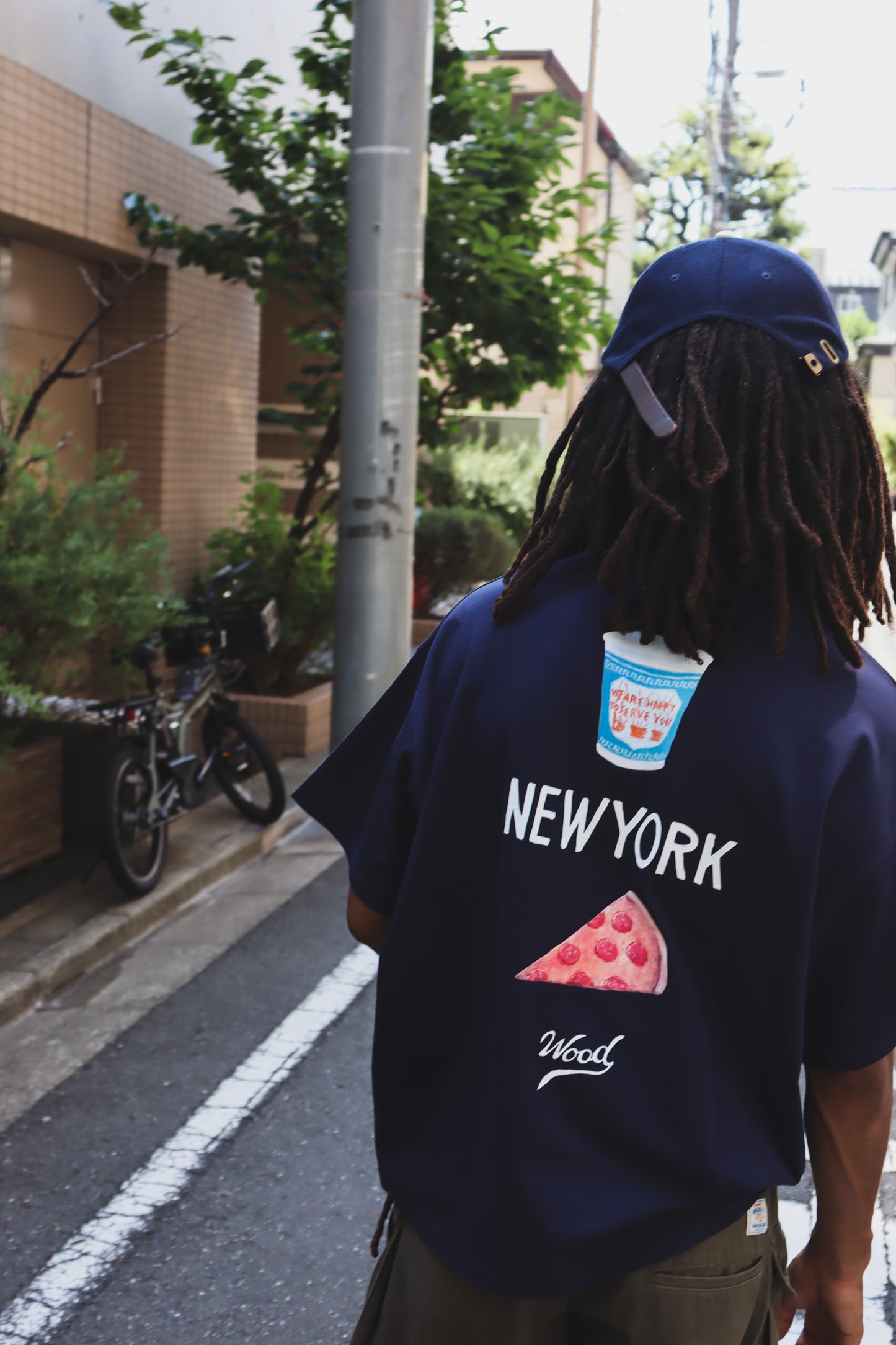 WOODBLOCK x TSUYOSHI YAMANAKA NEW YORK T-SHIRT A NAVY (WB-25SS-022)