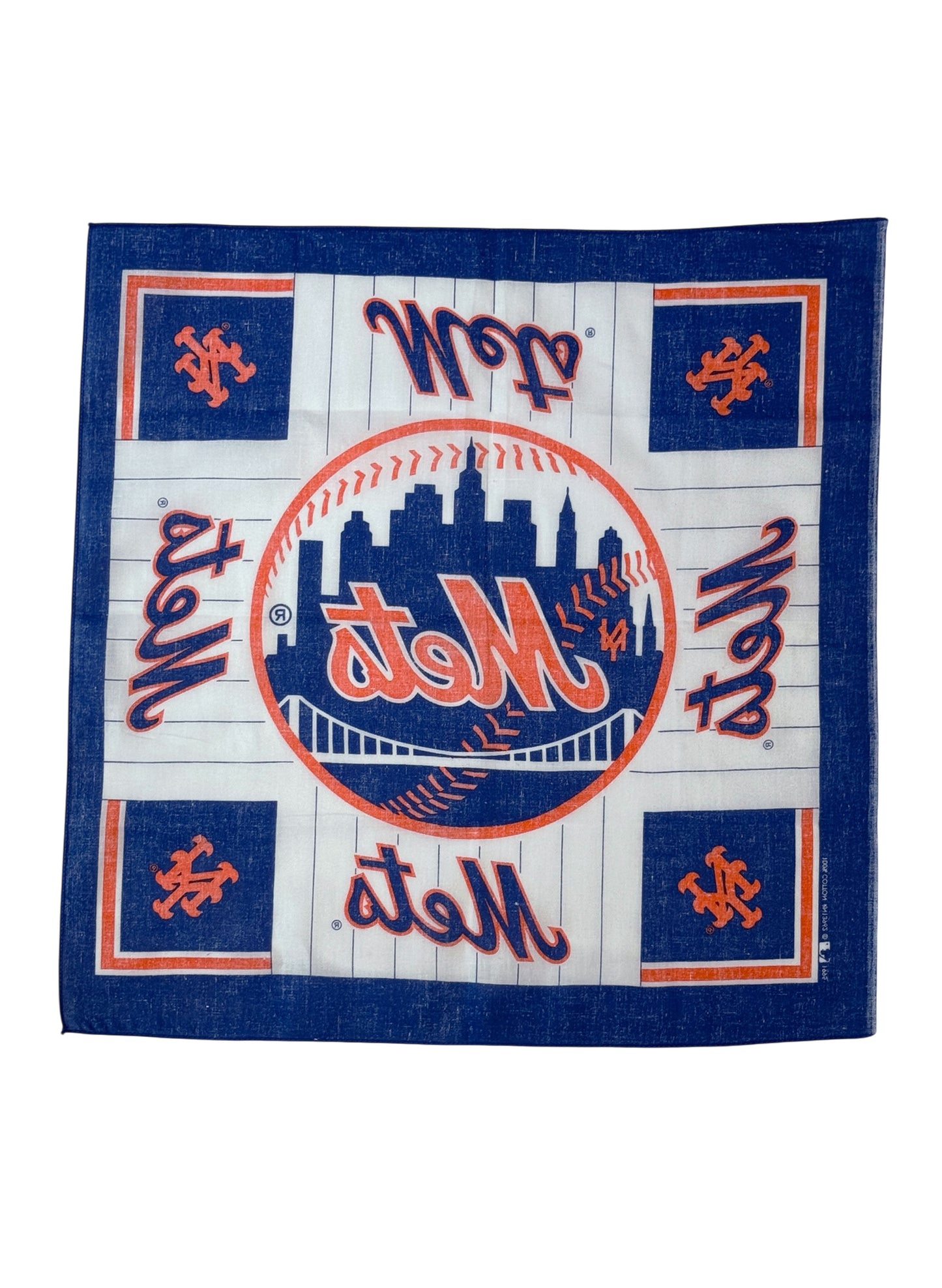 (SUP-710) DEADSTOCK 1995 MLB NEW YORK METS BANDANA