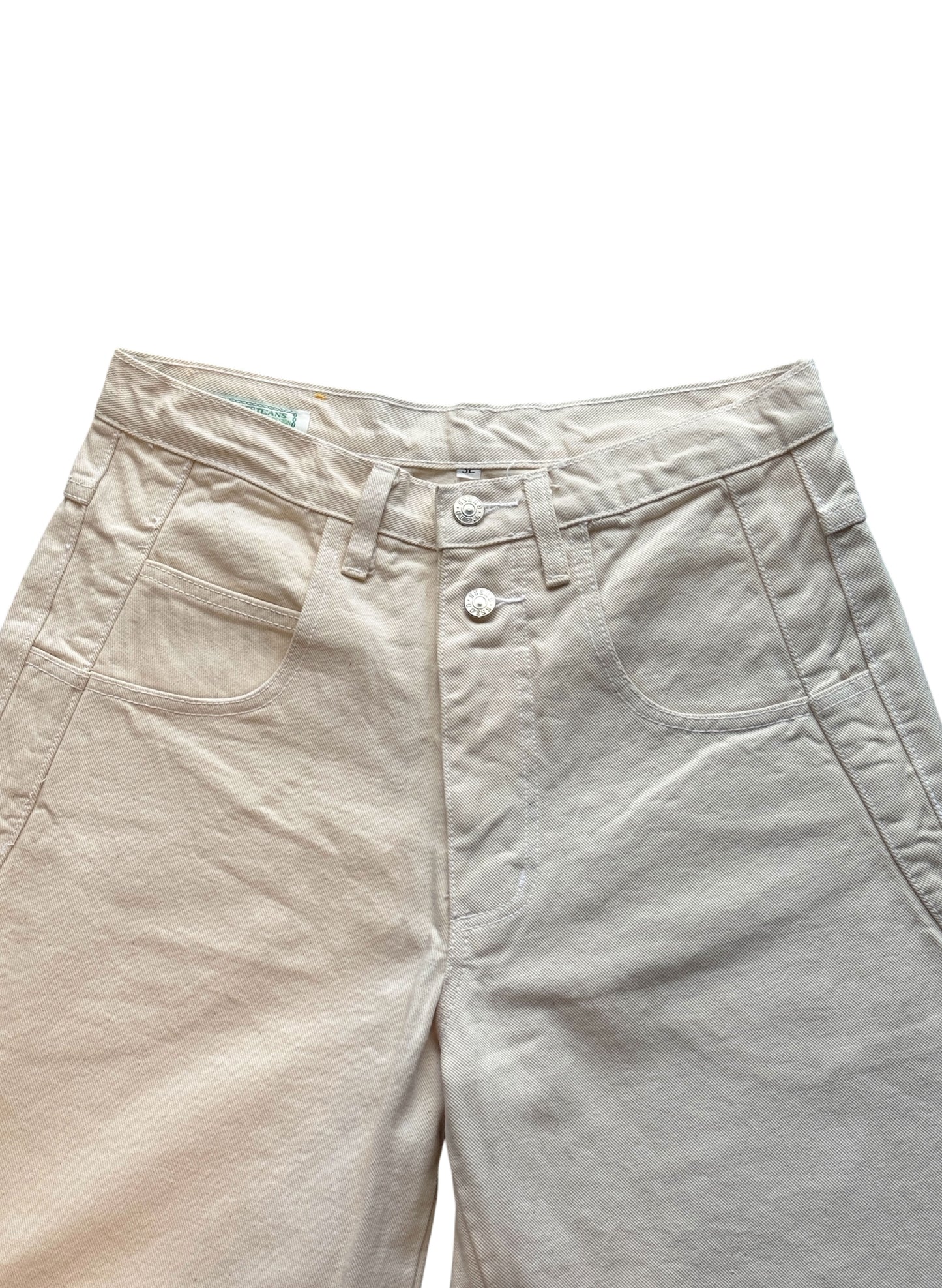 (SUP-385) DEADSTOCK GUESS DENIM JORTS "NATURAL" - MADE IN U.S.A. (w32)
