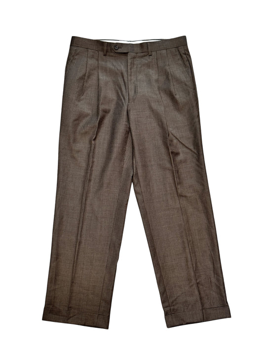 (SUP-528) LAUREN RALPH LAUREN HOUNDSTOOTH WOOL 2TUCK TROUSERS - W34