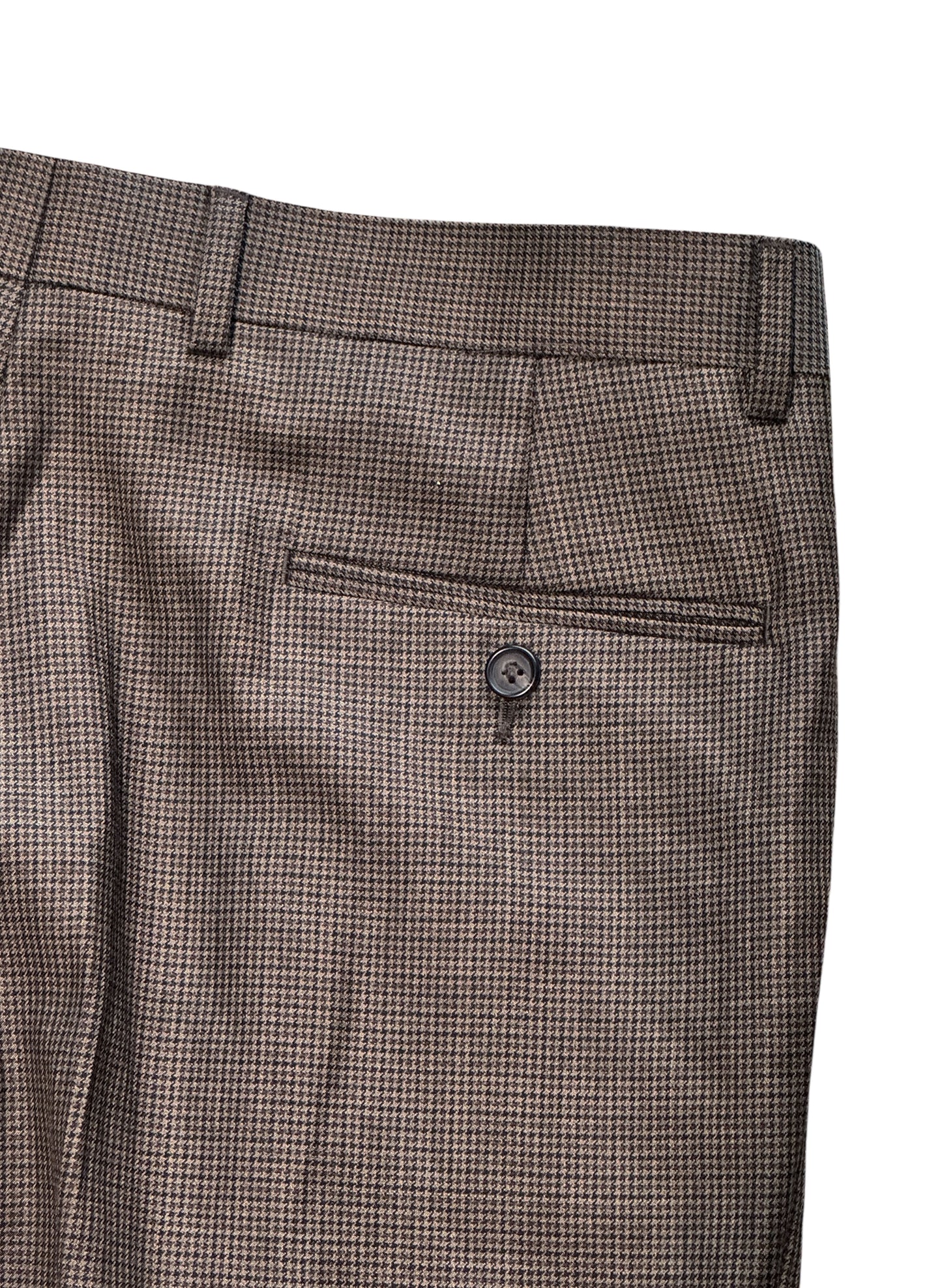 (SUP-528) LAUREN RALPH LAUREN HOUNDSTOOTH WOOL 2TUCK TROUSERS - W34