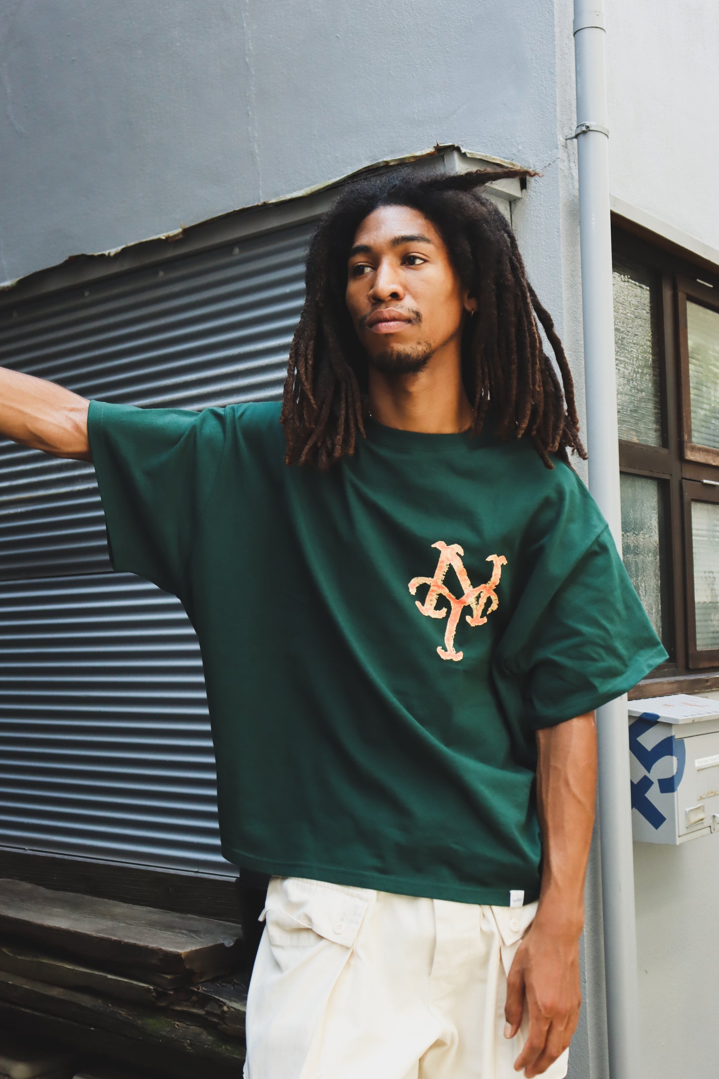 WOODBLOCK x TSUYOSHI YAMANAKA NEW YORK T-SHIRT B GREEN (WB-25SS-022)