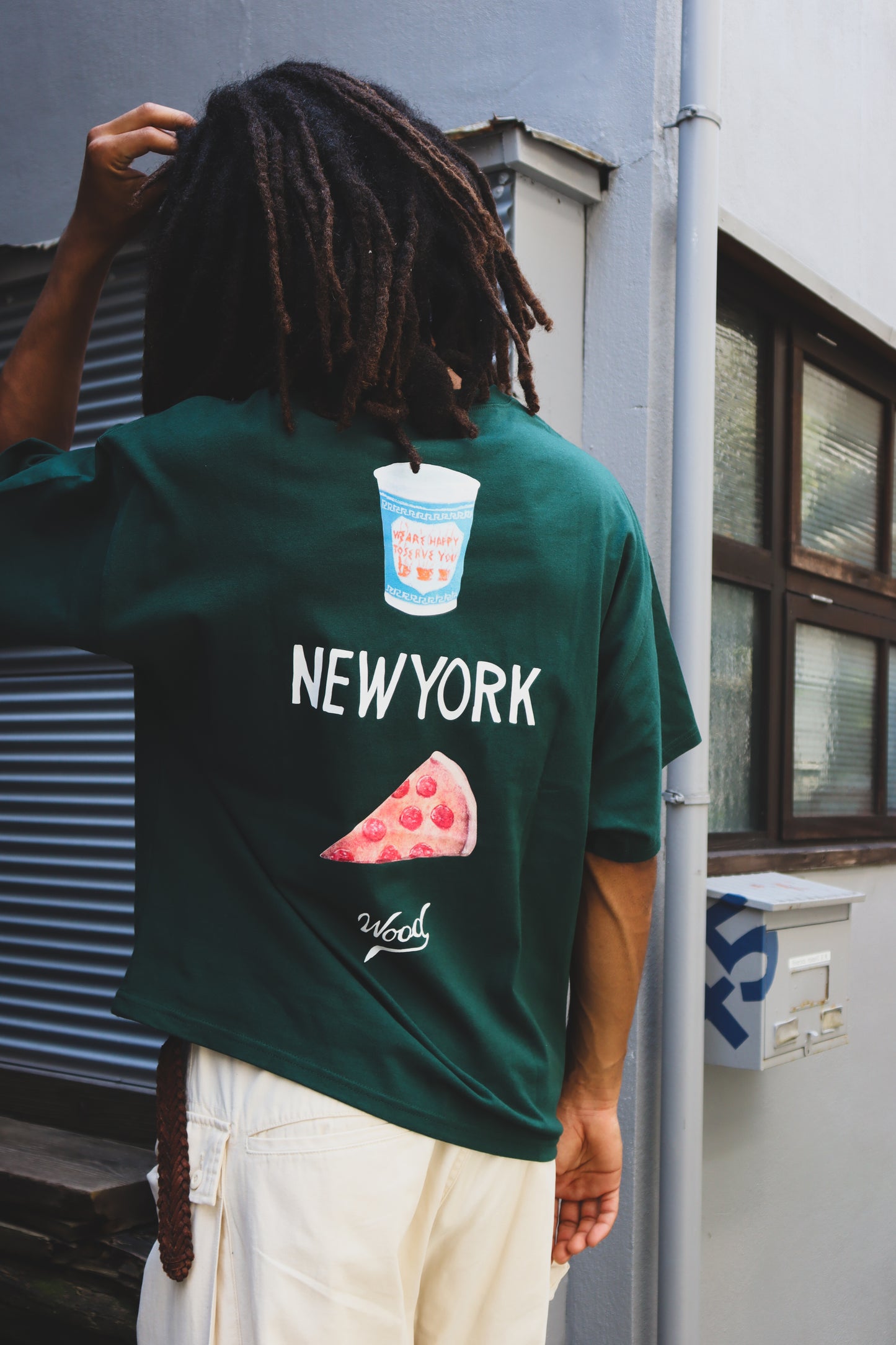 WOODBLOCK x TSUYOSHI YAMANAKA NEW YORK T-SHIRT B GREEN (WB-25SS-022)
