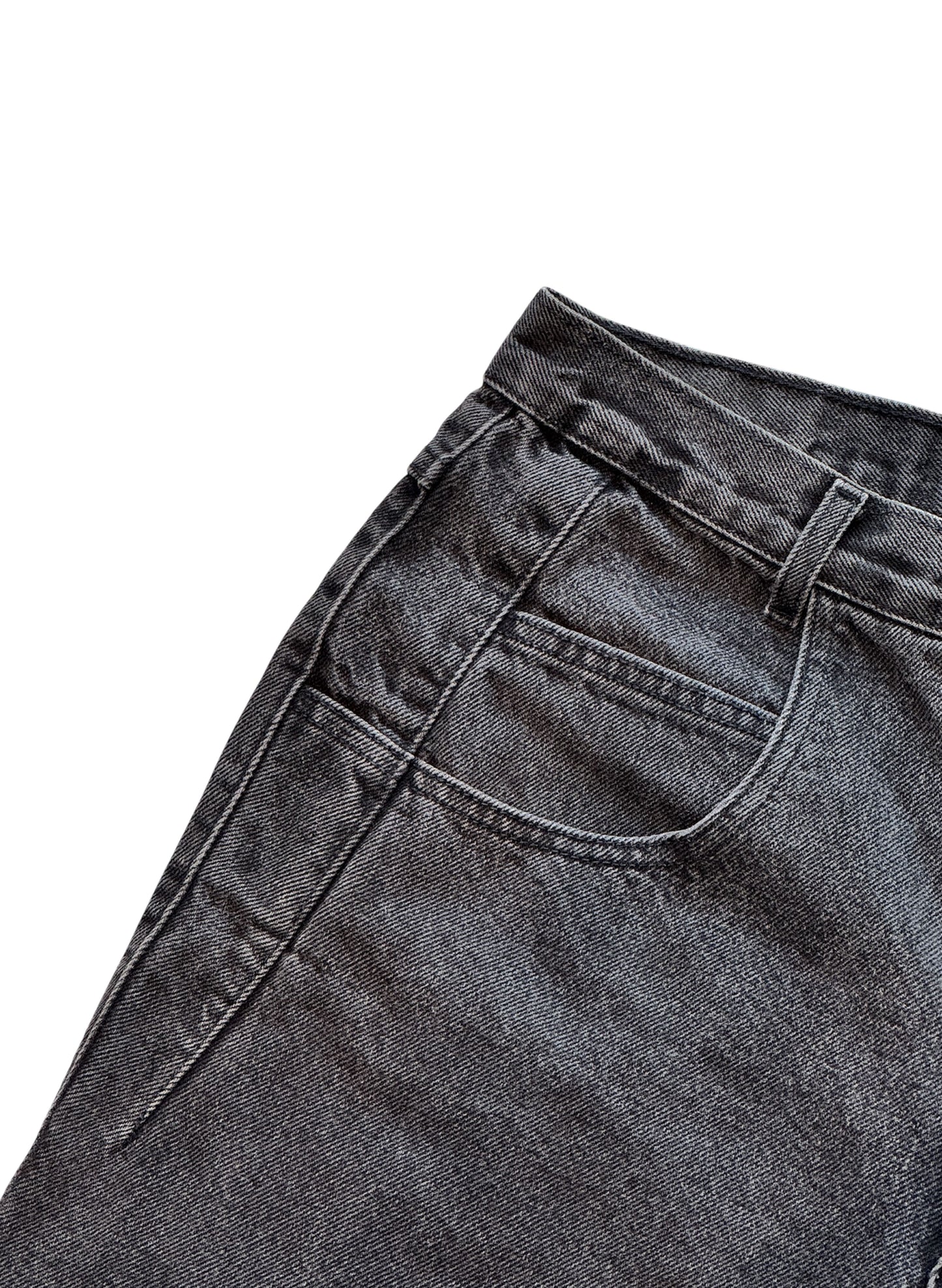 (SUP-403) 90s GUESS "BLACK FADE" DENIM SHORTS - MADE IN U.S.A. (w34)
