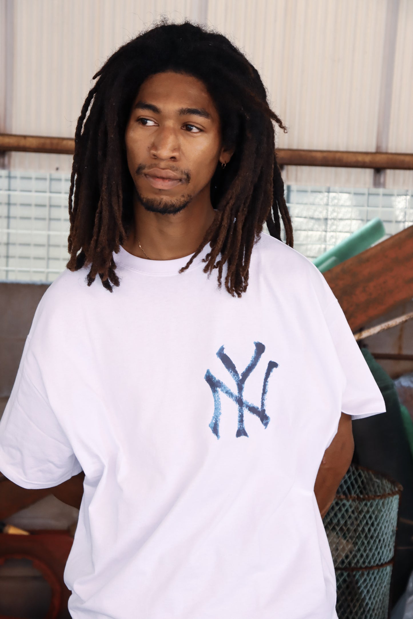WOODBLOCK x TSUYOSHI YAMANAKA NEW YORK T-SHIRT A WHITE (WB-25SS-022)