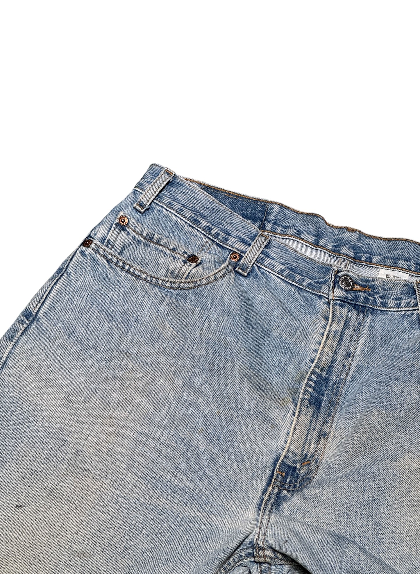(SUP-394) LEVI'S 505 "CUT OFF" DENIM SHORTS - MADE IN MEXICO (w36)