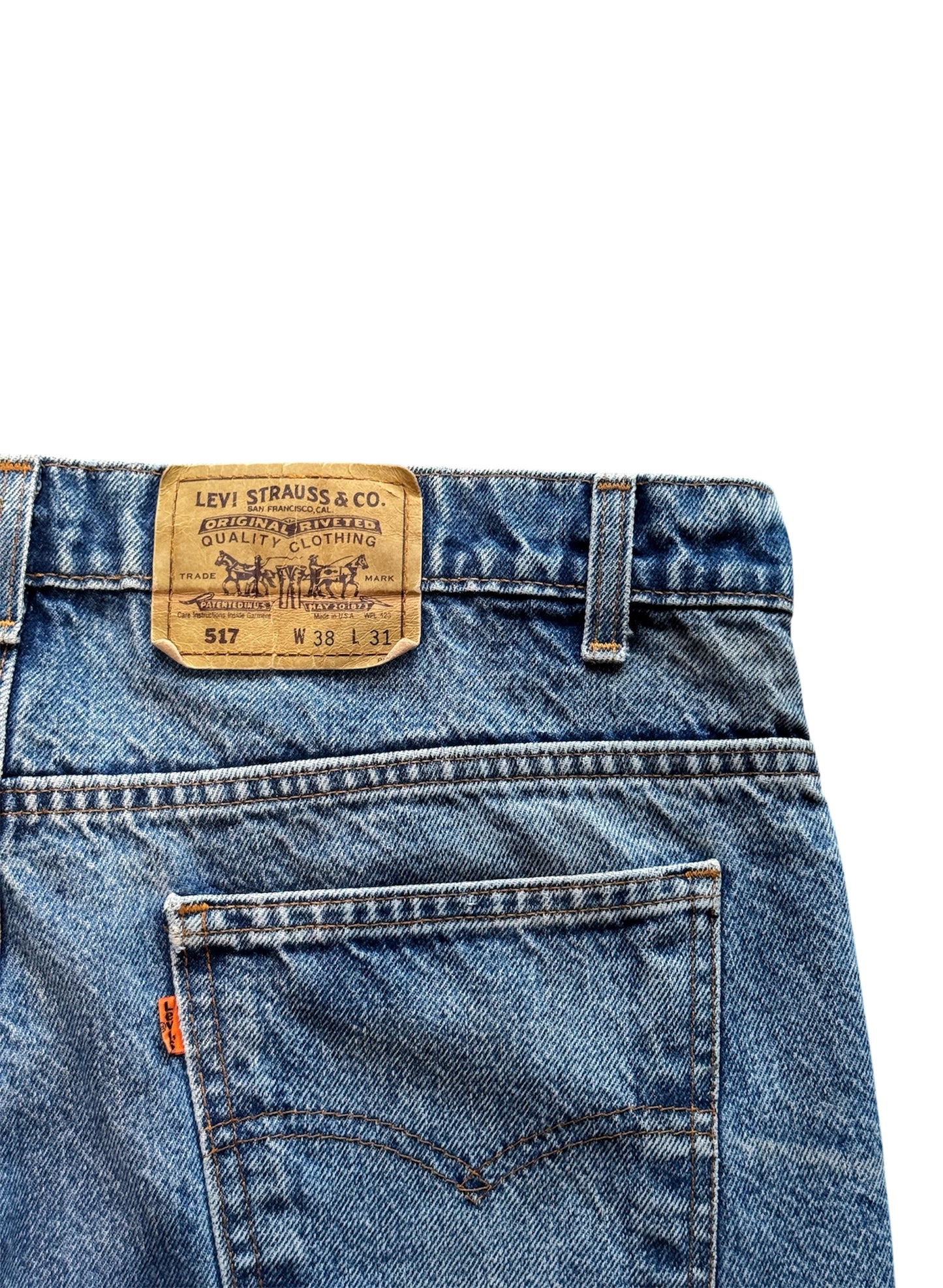 (SUP-327) 90's LEVI'S 517 BOOT CUT "ORANGE TAB" MADE IN U.S.A. (w38)