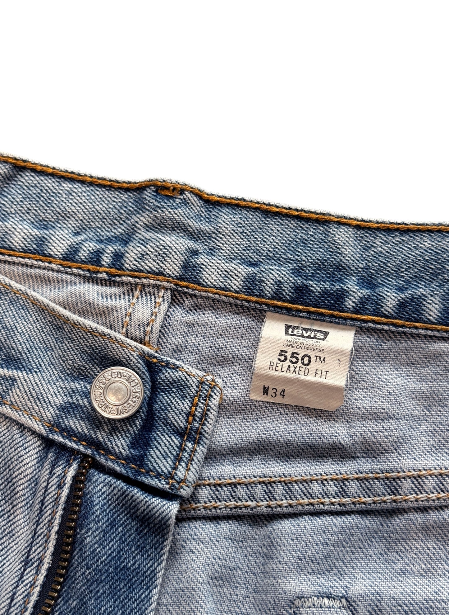(SUP-392) LEVI'S 550 DENIM SHORTS - MADE IN MEXICO (w34)