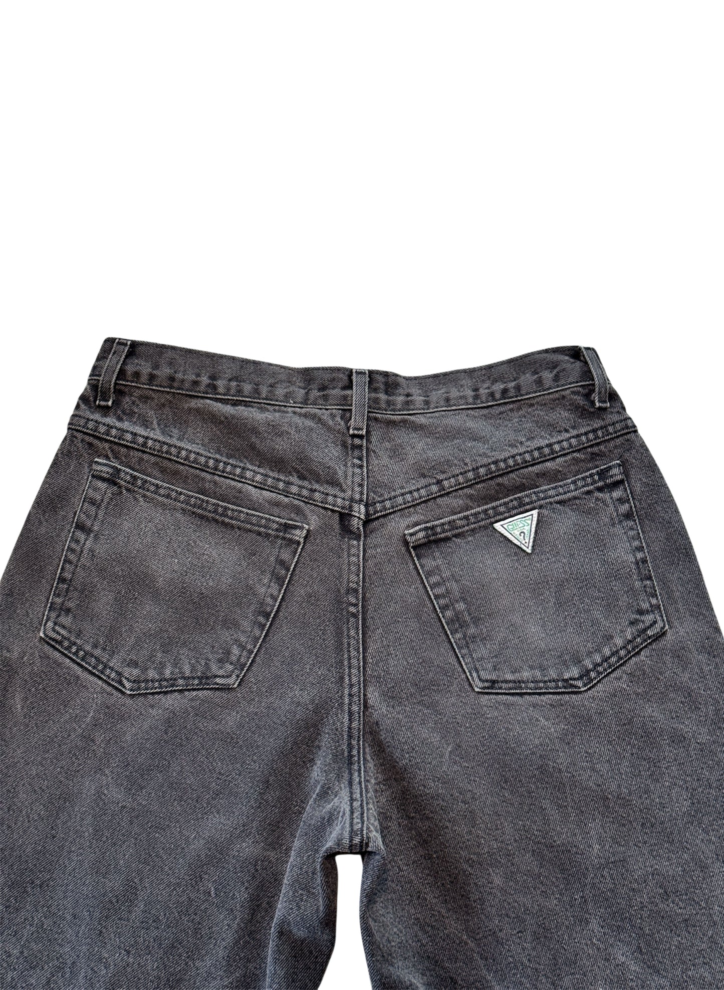 (SUP-403) 90s GUESS "BLACK FADE" DENIM SHORTS - MADE IN U.S.A. (w34)