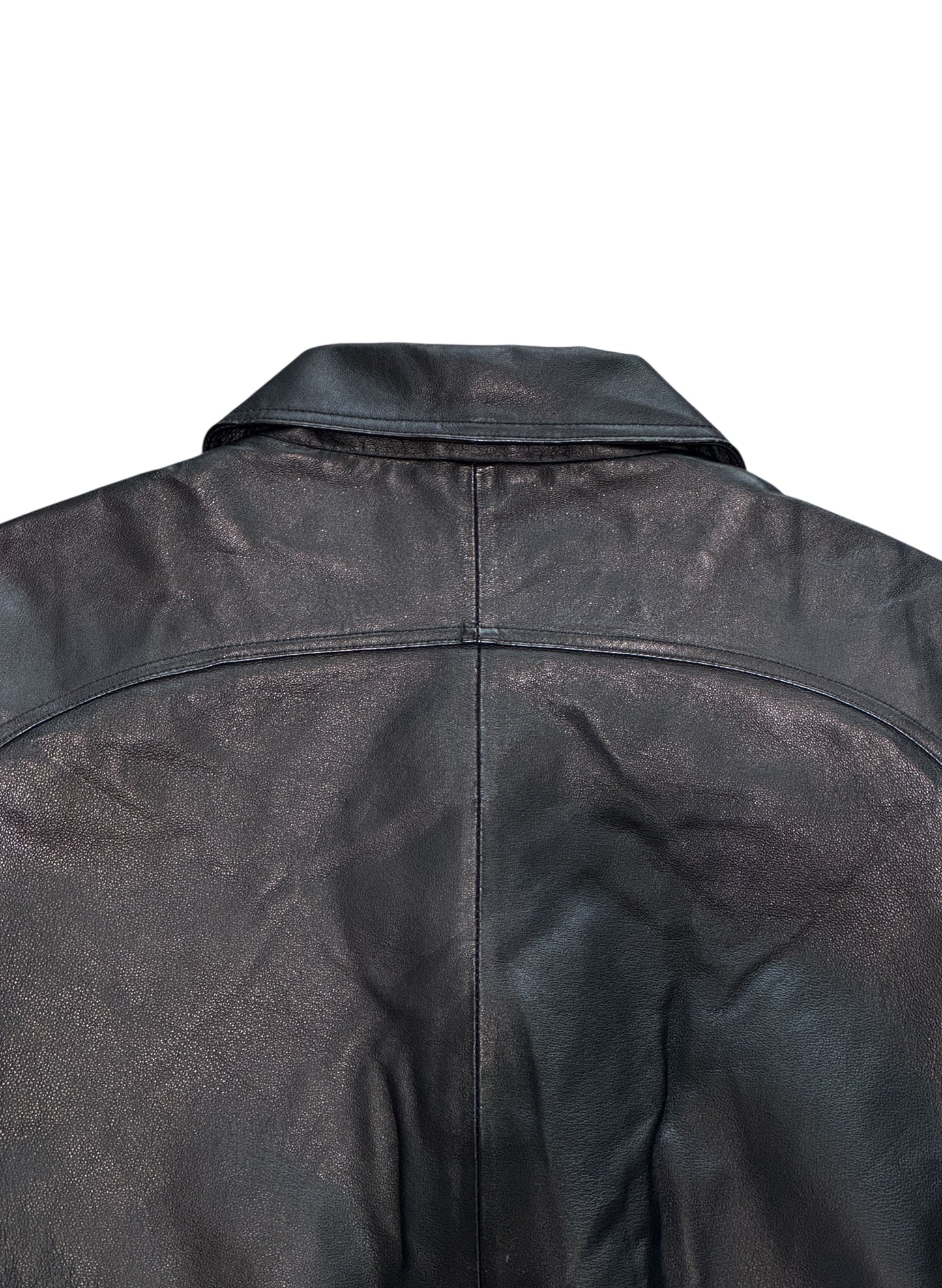 (SUP-525) St.JOHN'S BAY RAGLAN SLEEVE LEATHER ZIP UP JACKET