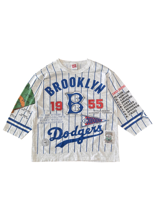 (SUP-285) MLB 1955 BROOKLYN DODGERS 3/4 SLEEVE TEE - MADE IN U.S.A. (L)