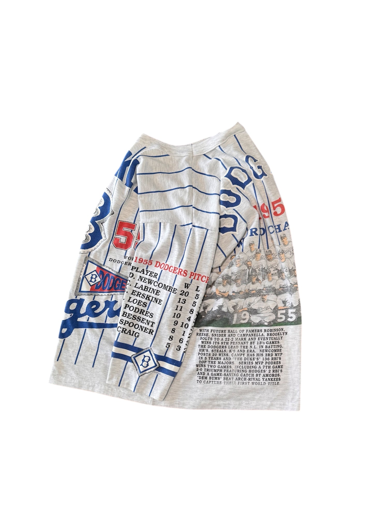 (SUP-285) MLB 1955 BROOKLYN DODGERS 3/4 SLEEVE TEE - MADE IN U.S.A. (L)