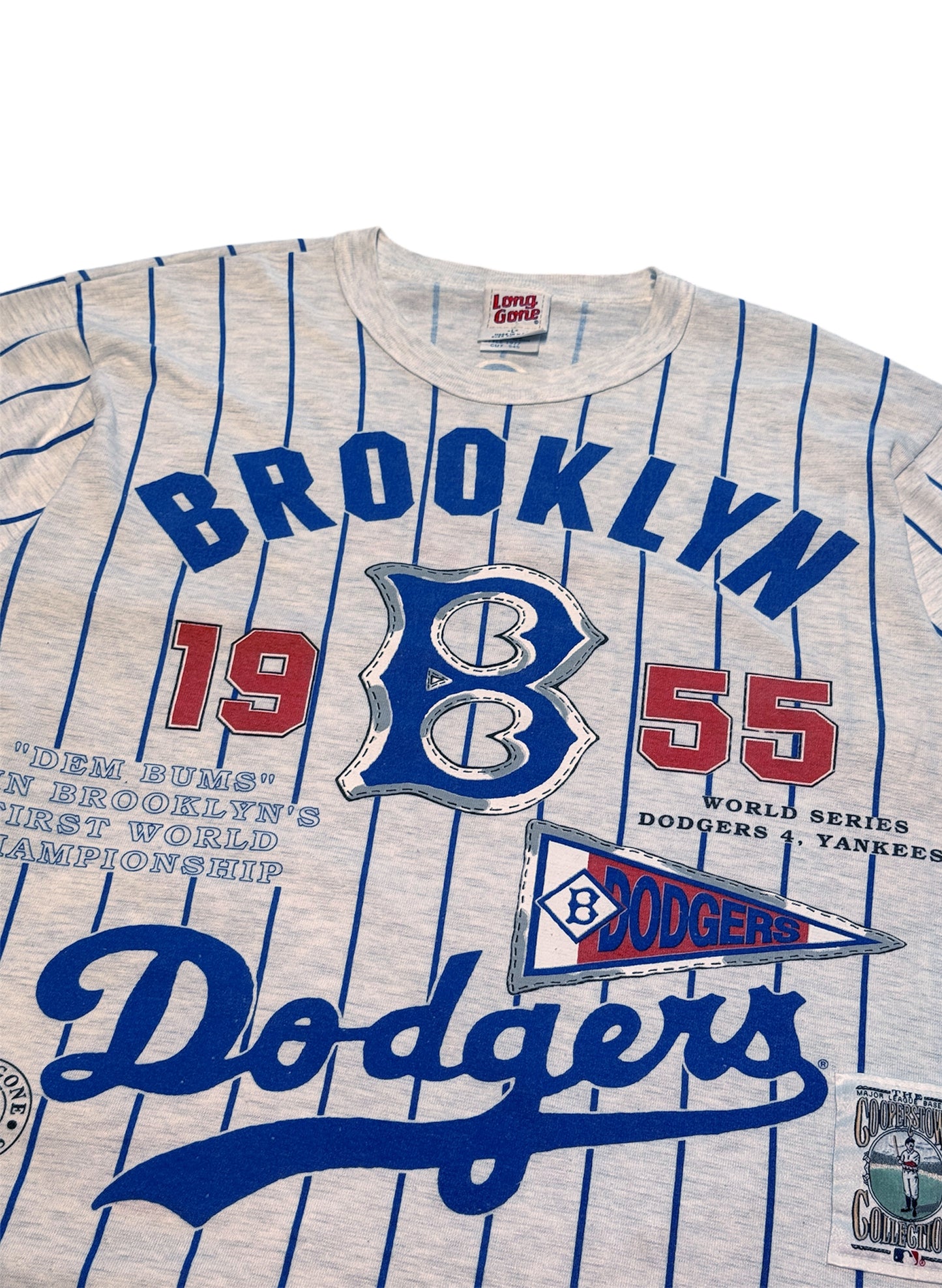 (SUP-285) MLB 1955 BROOKLYN DODGERS 3/4 SLEEVE TEE - MADE IN U.S.A. (L)