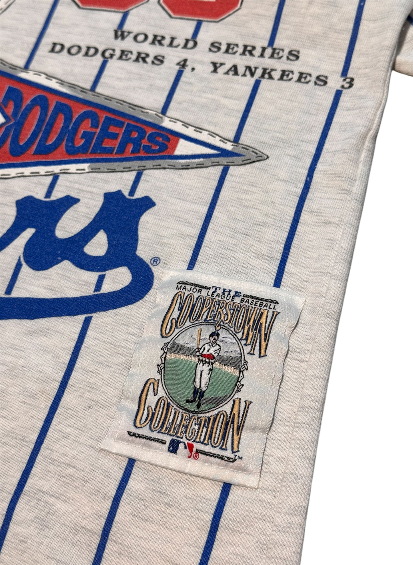 (SUP-285) MLB 1955 BROOKLYN DODGERS 3/4 SLEEVE TEE - MADE IN U.S.A. (L)