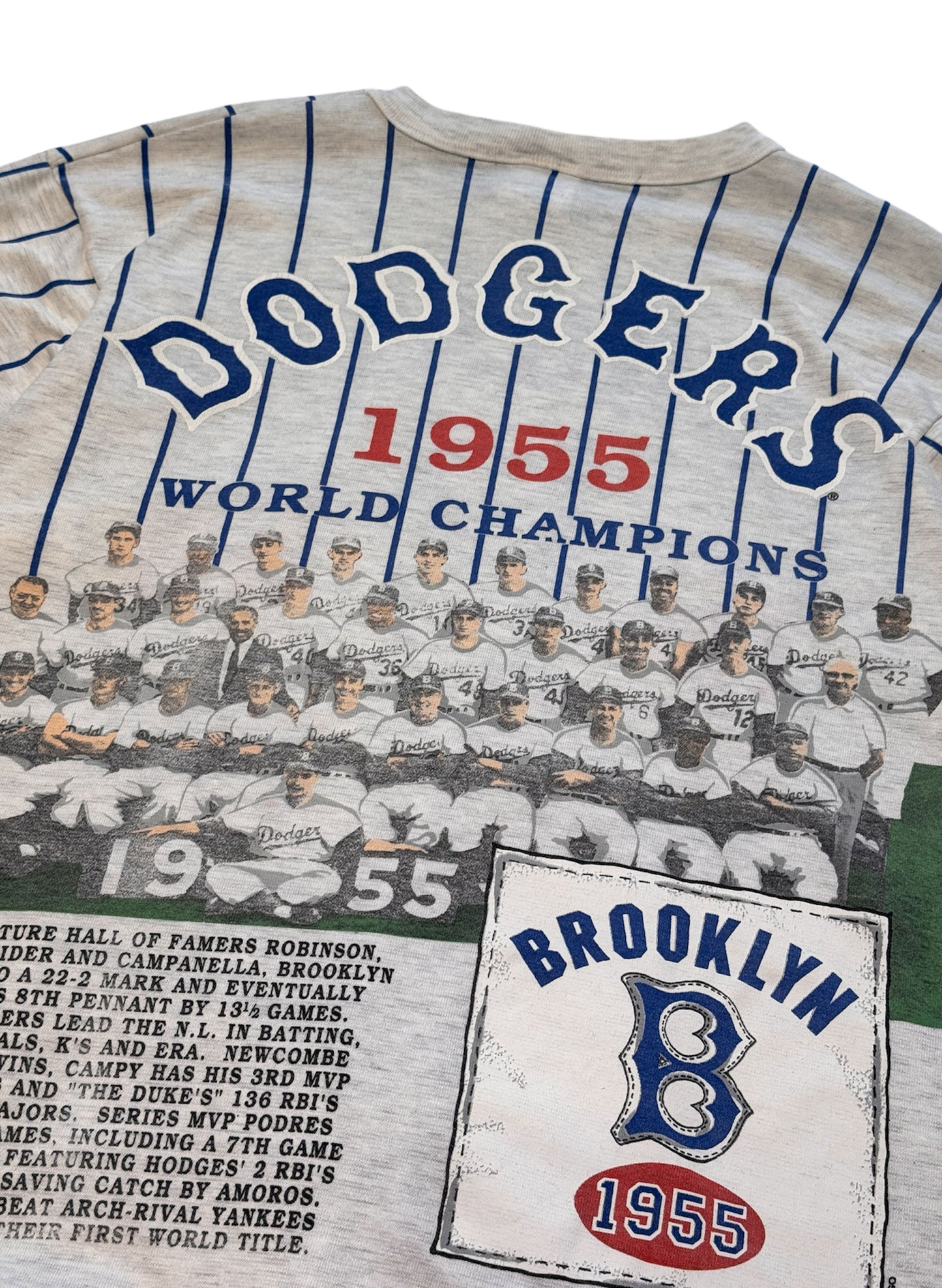 (SUP-285) MLB 1955 BROOKLYN DODGERS 3/4 SLEEVE TEE - MADE IN U.S.A. (L)