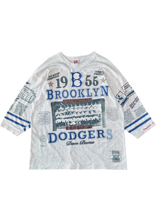 (SUP-286) MLB 1955 BROOKLYN DODGERS 3/4 SLEEVE TEE - MADE IN U.S.A. (XL)