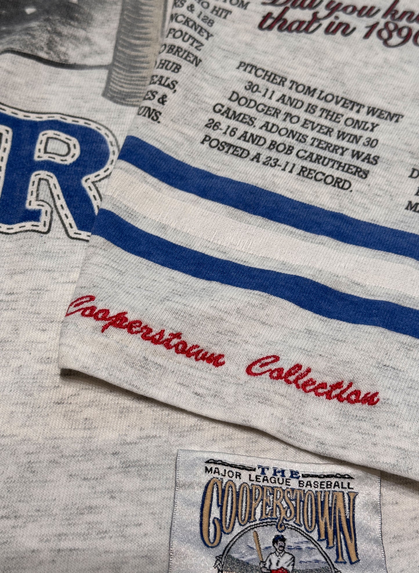 (SUP-286) MLB 1955 BROOKLYN DODGERS 3/4 SLEEVE TEE - MADE IN U.S.A. (XL)