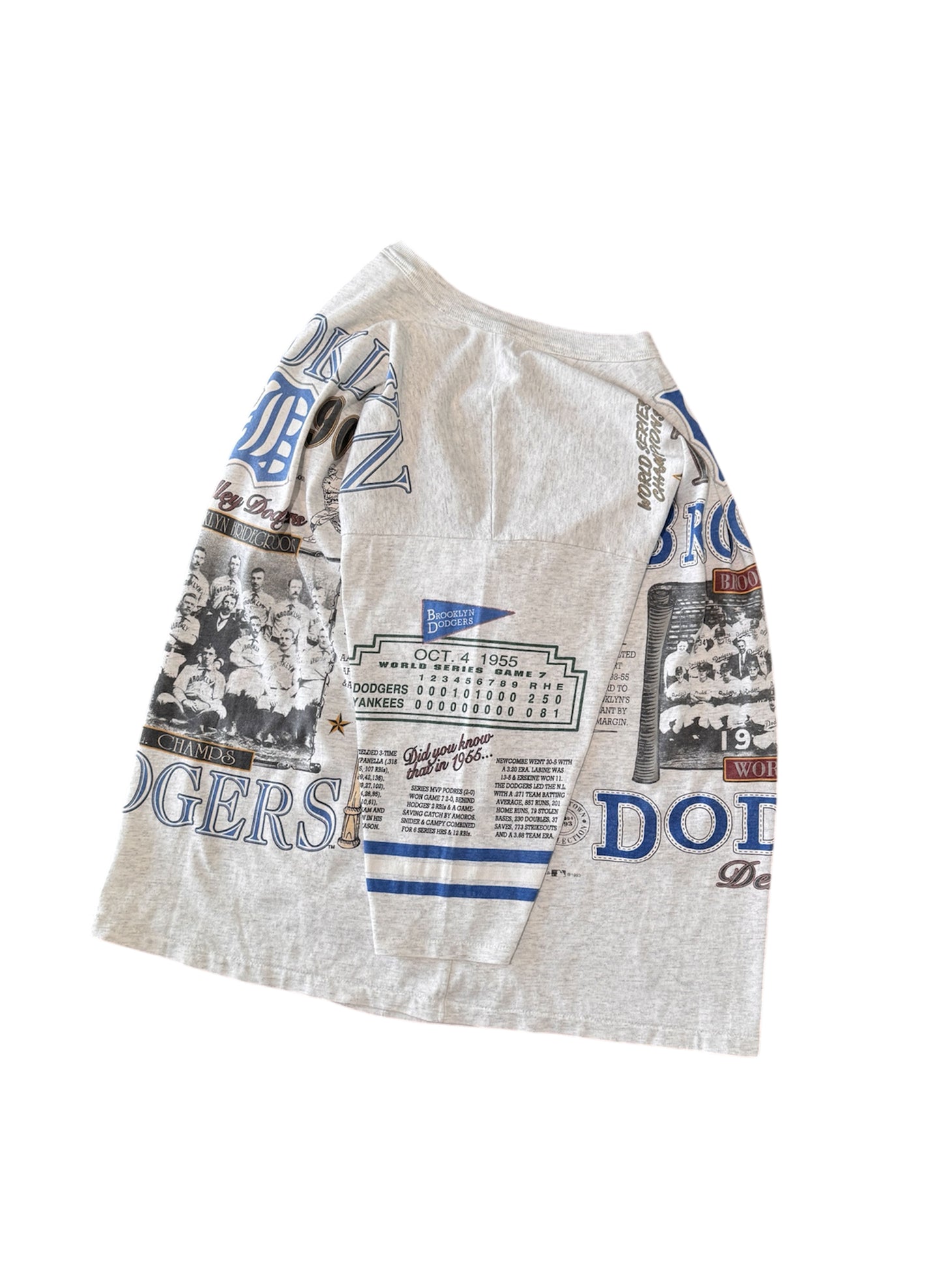 (SUP-286) MLB 1955 BROOKLYN DODGERS 3/4 SLEEVE TEE - MADE IN U.S.A. (XL)