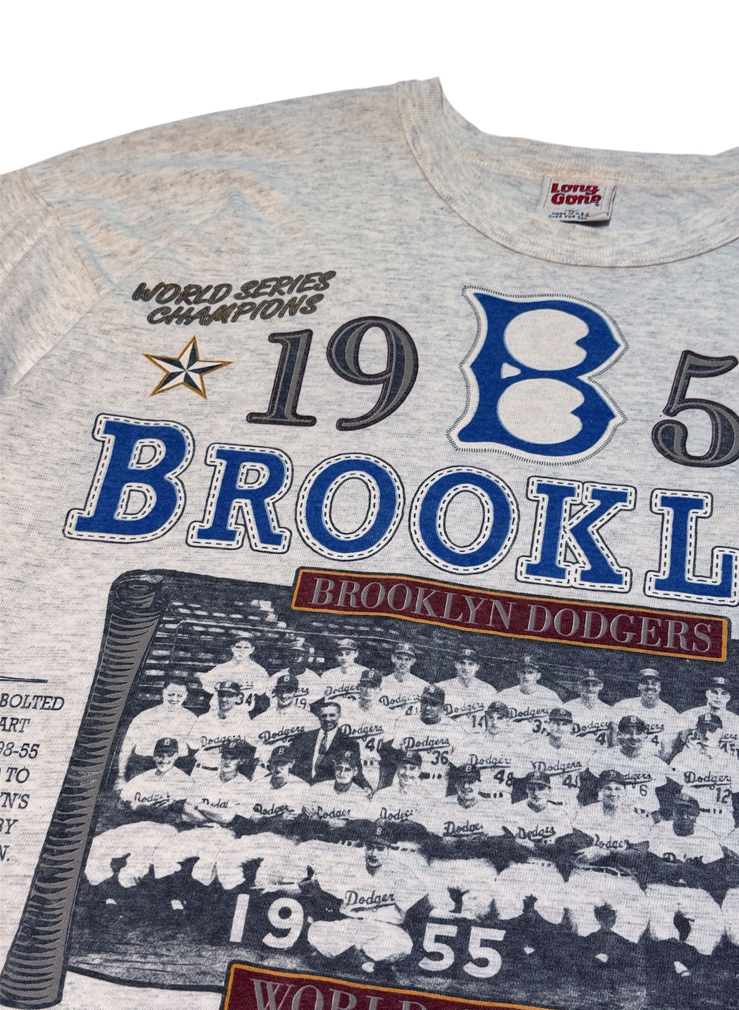 (SUP-286) MLB 1955 BROOKLYN DODGERS 3/4 SLEEVE TEE - MADE IN U.S.A. (XL)