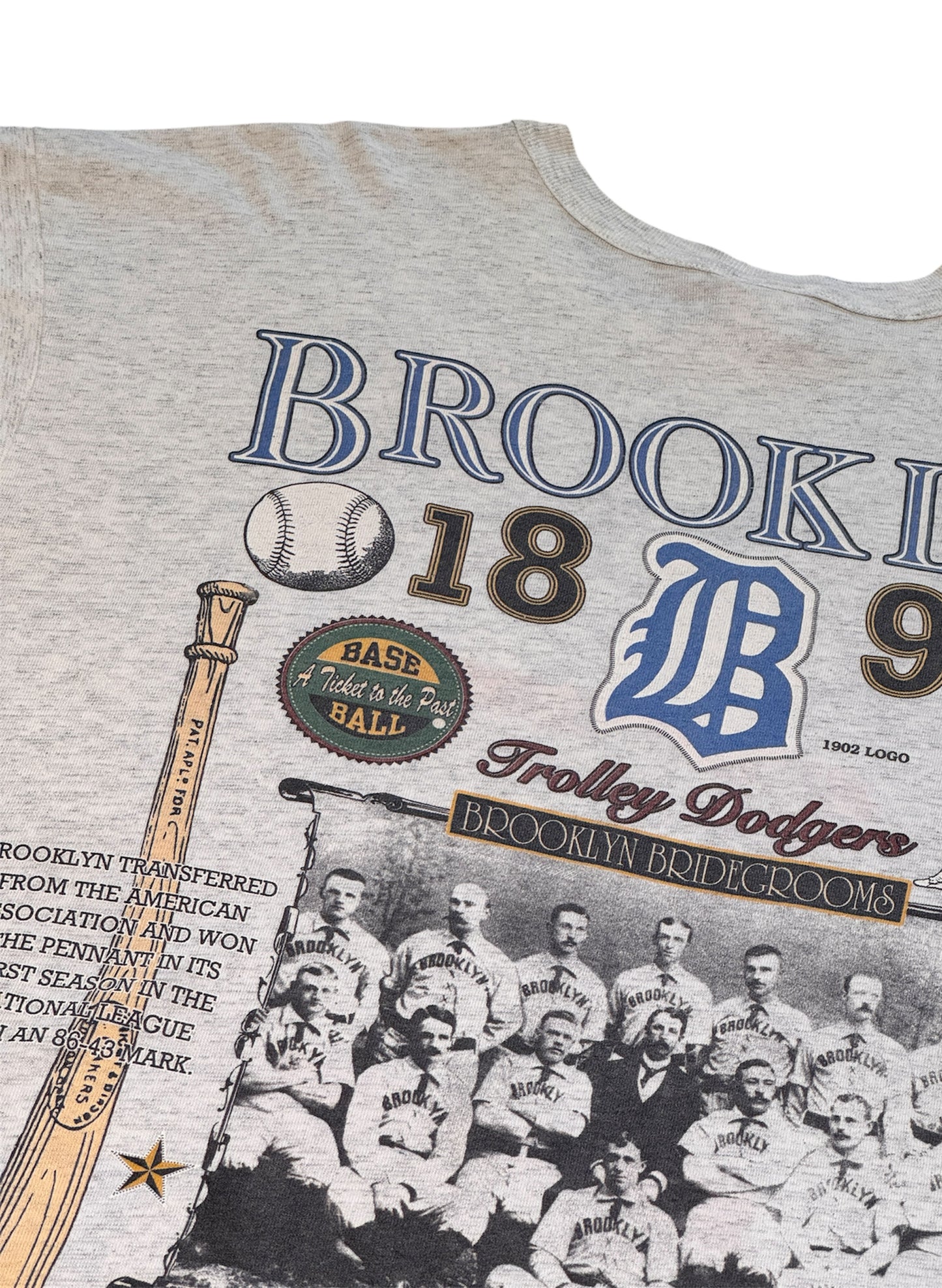 (SUP-286) MLB 1955 BROOKLYN DODGERS 3/4 SLEEVE TEE - MADE IN U.S.A. (XL)