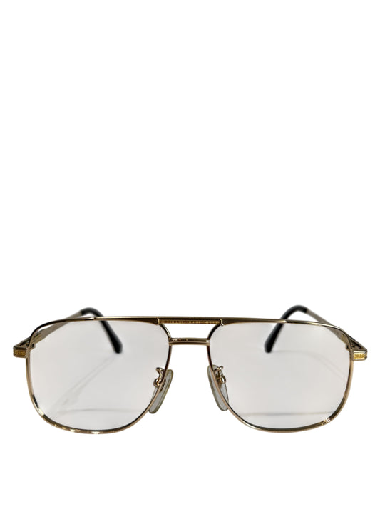 (SUP-360) 90's VINTAGE TWO BRIDGE GOLD GLASSES - Burberrys(レンズなし)