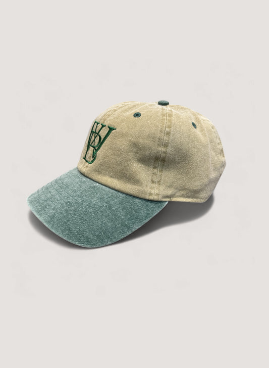 WOODBLOCK WB CLASSIC LOGO CAP PIGMENT DYE KHAKI/GREEN (WB-CL-003)