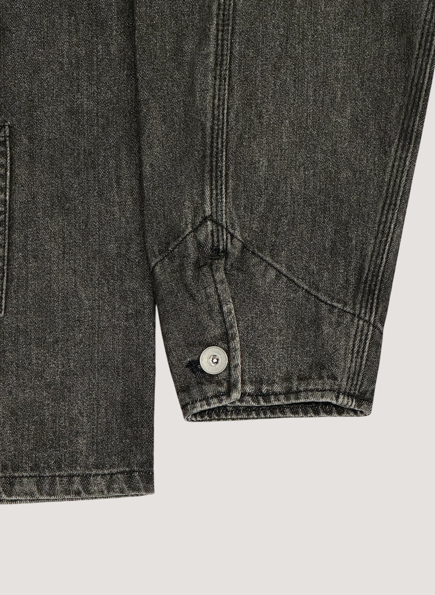 WOODBLOCK DENIM ENGINEER JACKET BLACK (WB-24AW-002)